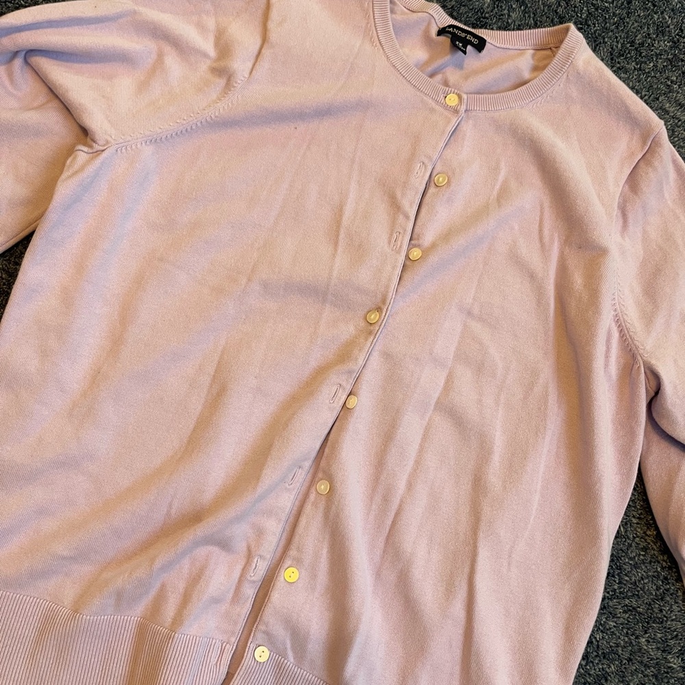 Lands End women’s xxl pink button down cardigan